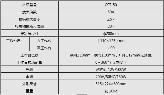 CTS-50冲击试样投影仪