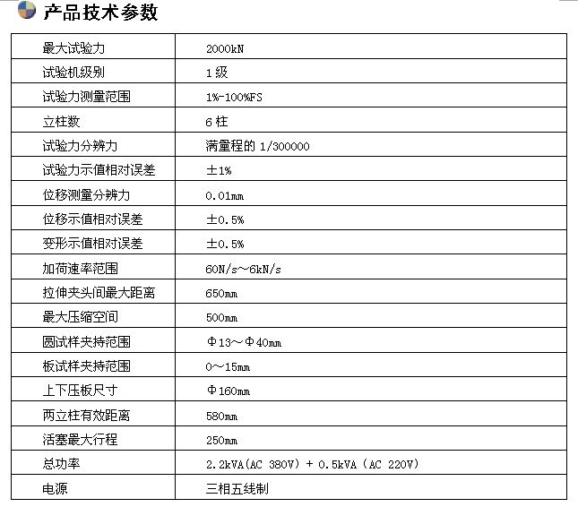 200吨微机控制电液伺服万能试验机